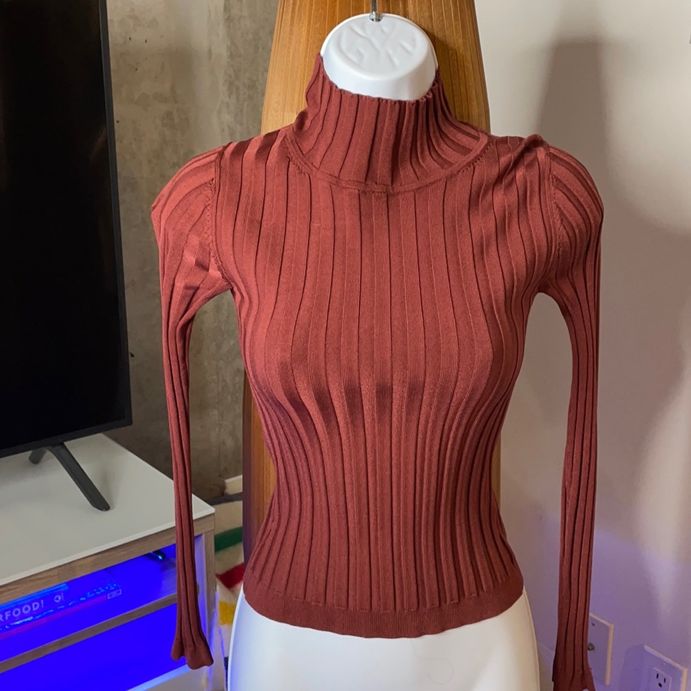 Aritzia Fitted Rustic Red Sweater Size XSMALL